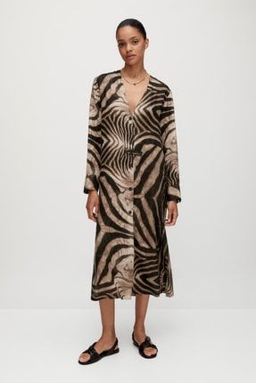 Massimo Dutti %100 Keten Zebra Desenli Elbise Fiyatı, Yorumları - Trendyol
