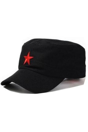 Yıldızlı Fidel Castro Che Guevara Şapkası Siyah Renk