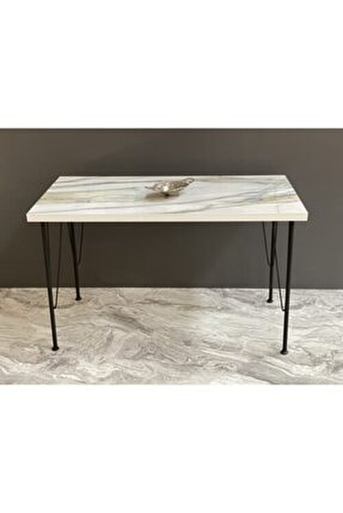 metin gunes mobilya ayakli calcuta beyaz mermer desen dekoratif mutfak masasi 60x120 cm fiyati yorumlari trendyol