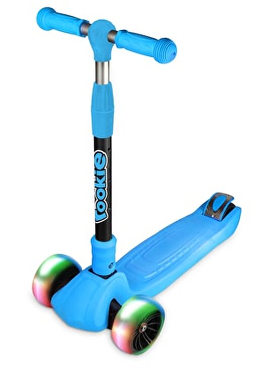 Katlanabilir Işıklı Big Foot Scooter 3 Tekerlekli - Mavi