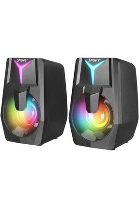 Sn-x22 Style 2.0 Multimedia Led Işıklı 3w*2 Siyah Usb Gaming Speaker Hoparlör