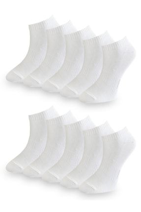 Pamuklu Kısa Çorap Beyaz 10'lu