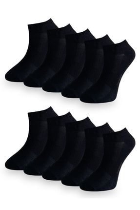 Pamuklu Kısa Çorap Siyah 10'lu