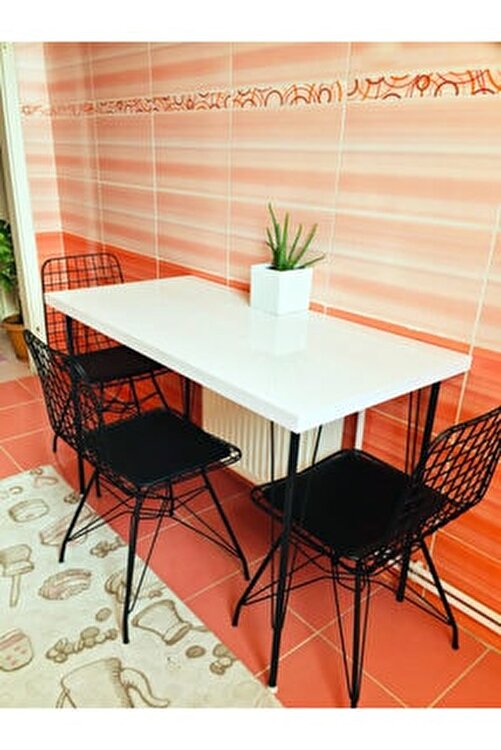 yirmi15 metal ayakli high gloss parlak beyaz dekoratif mutfak masasi 60x120 cm fiyati yorumlari trendyol