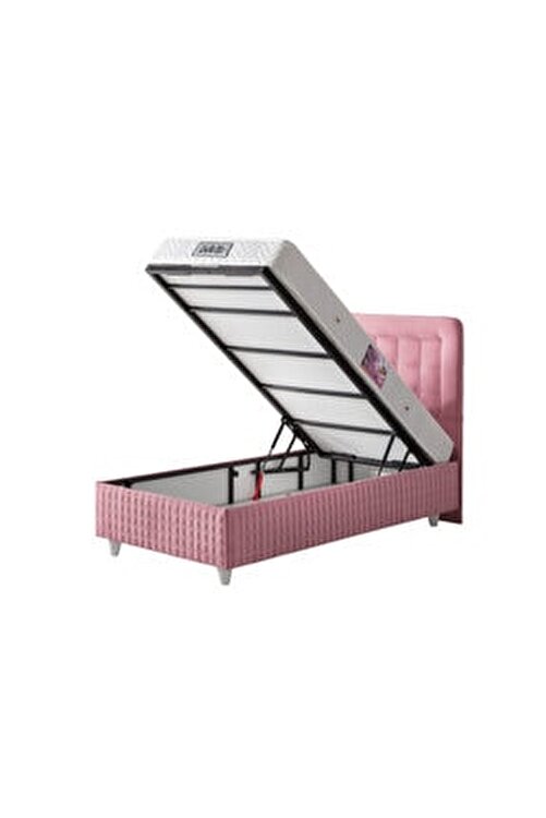 belletto tek kisilik pembe valencia 100x200 cm baza kumas baslik yatak seti fiyati yorumlari trendyol