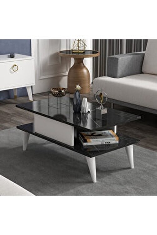 Demontedekor Santa Royalmermer Beyaz Orta Sehpa Zigon Yan Sehpa Fiyati Yorumlari Trendyol