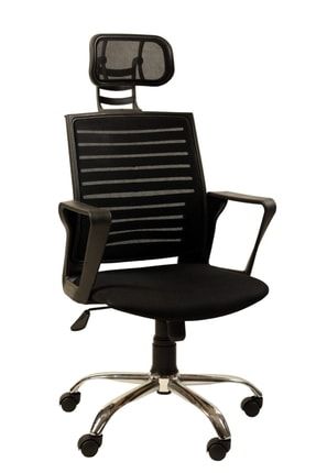 OFİS MAKAM SANDALYESİ Siyah Fileli Bilgisayar Ofis Çalışma Sandalyesi Koltuğu Makam koltuğu AYANAVM