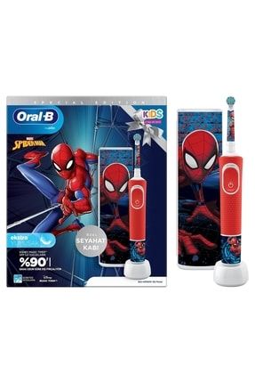 D100 Vitality Spiderman Özel Seri Çocuklar Için Ekstra Yumuşak Şarj Edilebilir Diş Fırçası +