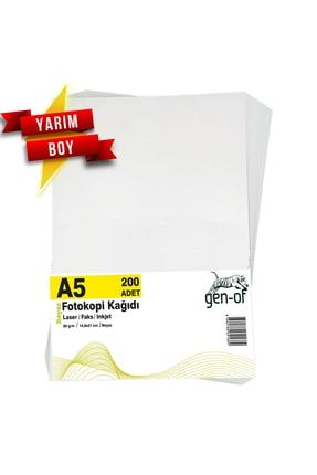A5 80 G/m² 200 Ad. Beyaz Fotokopi Kağıdı (1 Paket)