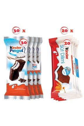 Süt Dilimi 20 Adet Çikolata Kaplı Pingui 30 Adet