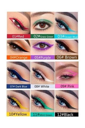 Miss 12'li Renkli Eyeliner & Pen 12 Color Eyeliner