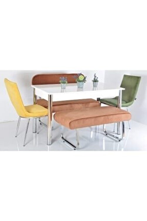 kaktus avm 6 kisilik masa sandalye takimi bankli mutfak masasi bank takimi masa takimi mutfak masasi yemek masa fiyati yorumlari trendyol