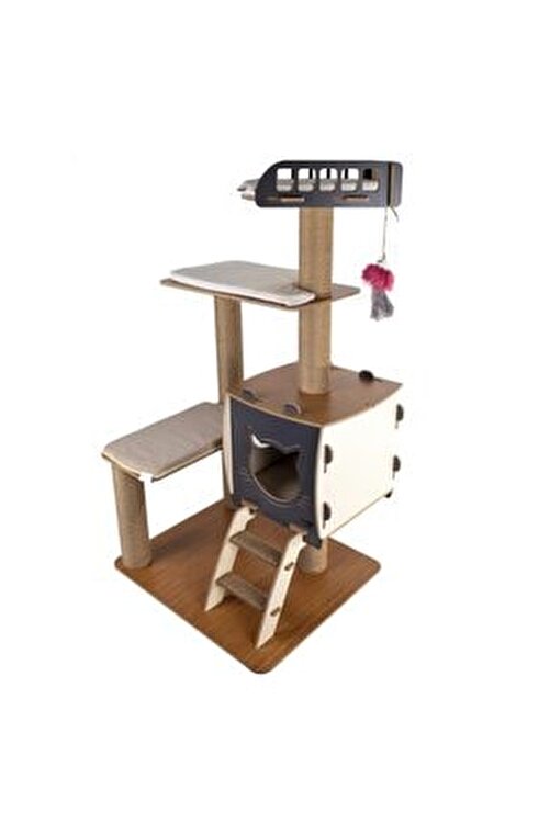 Patihomes Kedi Evi Katli Tirmalamali Yatakli Gri Kedi Evi Fiyati Trendyol