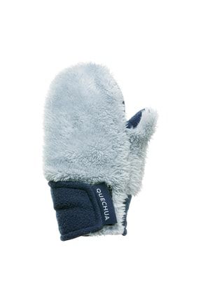 Çocuk Polar Eldiven Tek Parmaklı Termal Kışlık Outdoor Kar Eldiveni Gri Bebek Eldiven