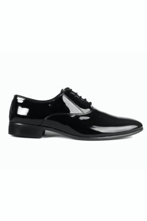 Erkek Siyah Rugan Damatlık Klasik Ayakkabı