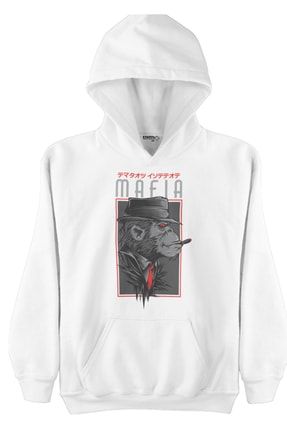 Mafia Unisex Oversize Çift Yön Baskılı Premium Kapüşonlü Sweatshirt