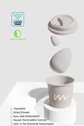 Makyaj Süngeri Fondöten Emmeyen Sponge Coffee Cup Hijyenik Limestone 1 Pro 1 Mini