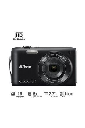Coolpix S3200 16 Mp 6x Optik Zoom 2,7" Lcd Hd Video Dijital Fotoğraf Makinesi Teşhir Outlet