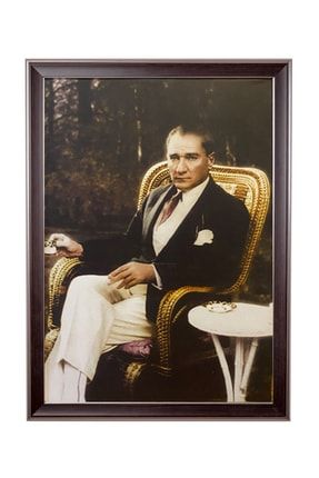 Kahverengi Çerçeveli Atatürk Portresi 55x75cm kahverengiportre