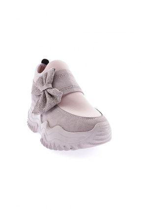 Dgn Gri K499 Kadin Mega Kalin Taban Silver Ta Fiyonklu Sneakers