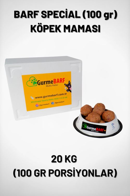 Gurmebarf Barf Special 20 Kg Kopek Mamasi 100gr Paketler Cig Beslenme Dogal Barf Mama Barf Diyeti Fiyati Yorumlari Trendyol