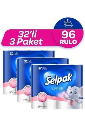 Parfümlü Tuvalet Kâğıdı 32'li 3 Paket 96 Rulo hd66