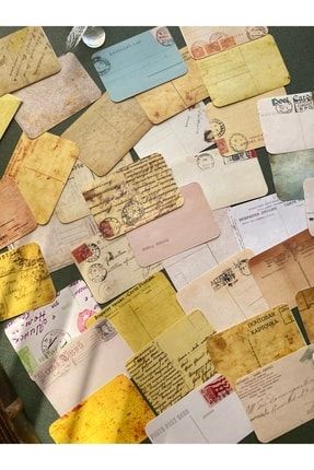 Kartpostal Mektup Temalı Vintage Sticker Seti Ajanda Planlayıcı Bullet Journal Scrapbook Için Uygun
