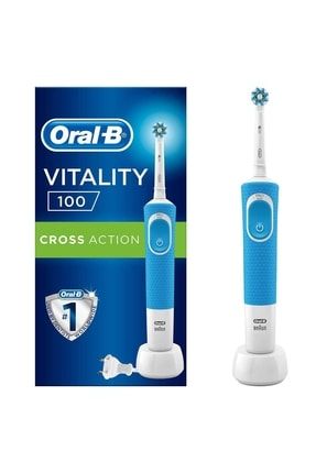 D100 Şarj Edilebilir Diş Fırçası Cross Action Mavi