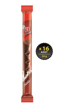 Çikolata Uzun Sütlü 34 g x 16 Adet etiuzun3416