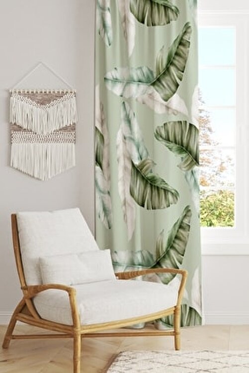 modern perdeler yeşil