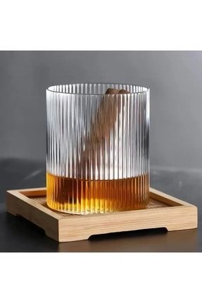 Çizgili Origami Stil Bardak 300 Ml | Kahve Ve Sunum Bardağı | Borosilikat Bardak