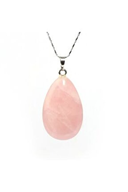 serap yilmaz sahi damla modeli dogal pembe kuvars tasi dogal tas kolye zincir dahil fiyati yorumlari trendyol