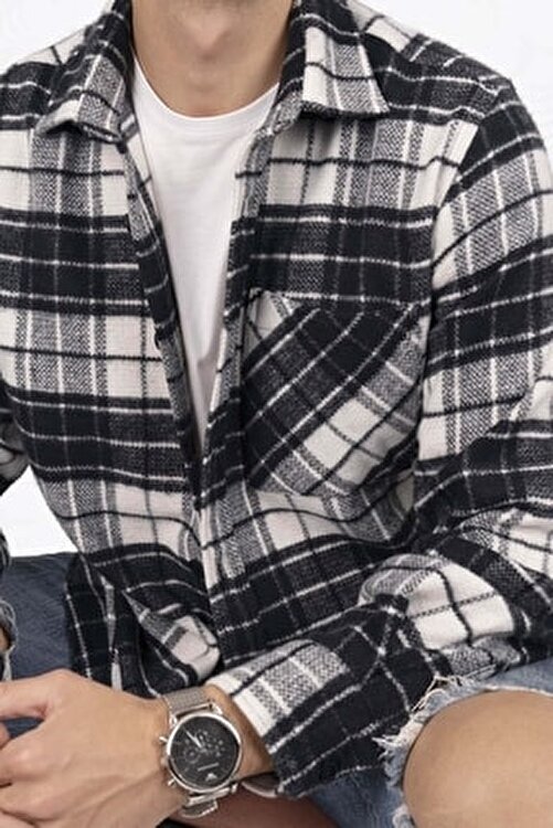 siyah saat ekose gömlek