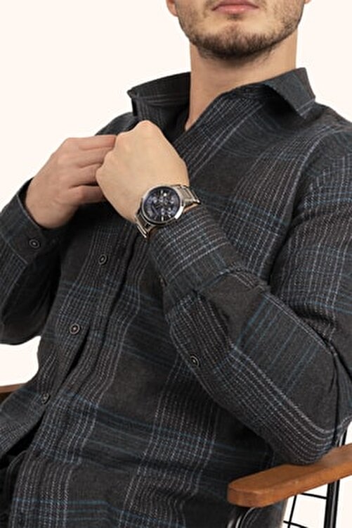 siyah saat ekose gömlek