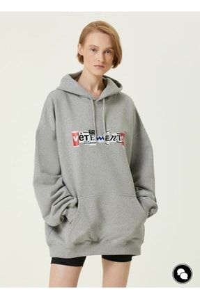 Vetements Unisex Oversize Logo Drawstring Gri Sweatshirt Fiyat Yorumlar Trendyol