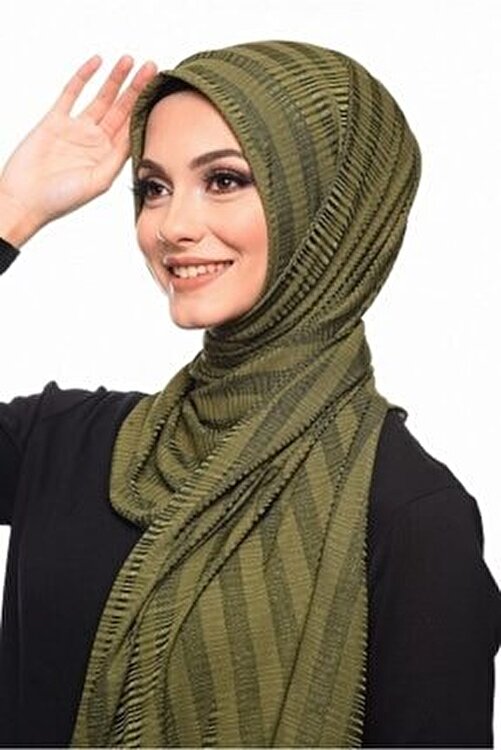 hurrem sal hazir sal esarp hurrem cizgili haki fiyati yorumlari trendyol