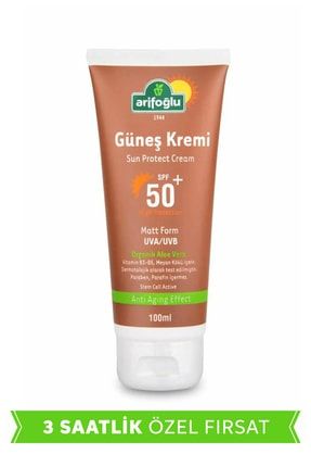 Güneş Kremi 50+ Organik Aloe Veralı Anti Aging 100ml