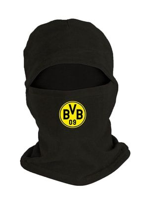 Borussia Dortmund Baskılı Kışlık Polar Kar Maskesi Siyah Bll1234