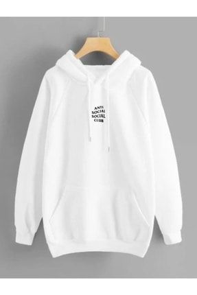 GBRO Yeni Sezon Anti Social Social Club Beyaz Kap onlu Sweatshirt Fiyat Yorumlar Trendyol
