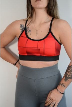 mottomia Spor Giyim Kırmızı Renk Desenli Fit Tek Ebat Kadın Spor Bistüyeri  Model 20 Fiyatı, Yorumları - Trendyol