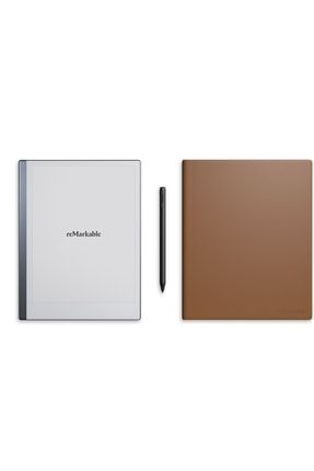 2 Digital Paper Tablet + Marker Plus + Kapaklı Kahverengi Kılıf