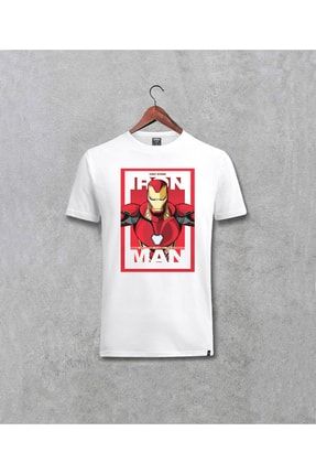 Darkia Unisex Beyaz Marvel Iron Man Demir Adam Bask l T shirt Fiyat Yorumlar Trendyol