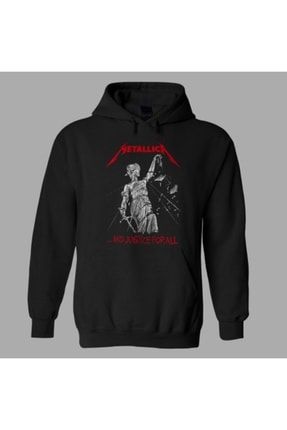 nrage Oversize Unisex Siyah Metallica And Justice For All Hoodie