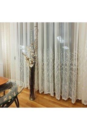 Pendik Perde Beyaz Agac Dalli Desenli Tul Perde Fiyati Yorumlari Trendyol