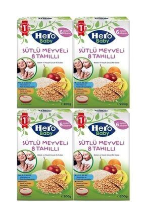 Hero Baby Hero Baby Sütlü Meyveli 8 Tahıllı Kaşık Maması 200 gr - ebebek