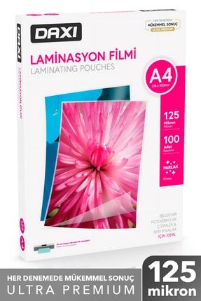 A4 125 Mikron Laminasyon Filmi | 100'lü