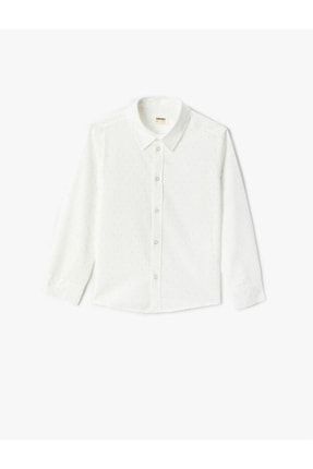 Basic Gömlek Uzun Kollu Mini Puantiye Detaylı