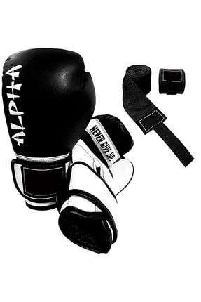 Alpha Boks Eldiveni Boks Bandajı 2'li Set Boxing Gloves Kick Boks Eldiven Seti Bandaj Takımı