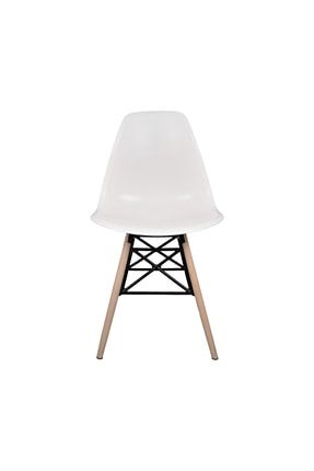 Beyaz Eames Plastik Kafesli Sandalye - Cafe Balkon Mutfak Sandalyesi