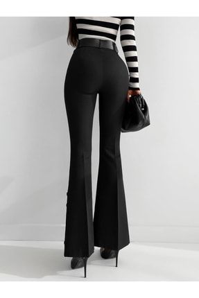 RG style Yuksel Bel Geni Kemerli Ispanyol Paca Du me Detayl Pantolon Fiyat Yorumlar Trendyol